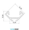 GLALU hliníkový rohový profil LED 12x12mm 3000mm Čierna