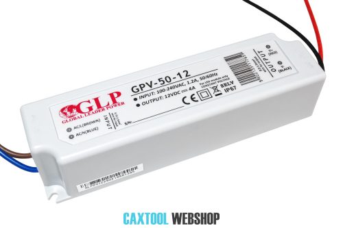 GLP plastové LED napájací zdroj GPV-50-12 50W 12V 4A