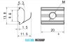 B10 matica do posunná matica do drážok 20x13,8x5,3 mm, M5, drážka 10